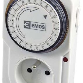 Časovač EMOS TS-MD3, mechanická spínacia zásuvka, 230 V, max. 3680 W