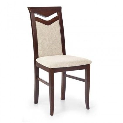 Jedálenská stolička Limone (orech tmavý / poťah béžová)