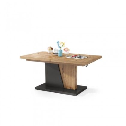 Konferenčný stolík rozkladací Flox 120-180x60x70 cm dub,antracit