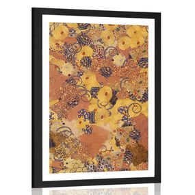 Plagát s paspartou abstrakcia inšpirovaná G. Klimtom - 40x60 black