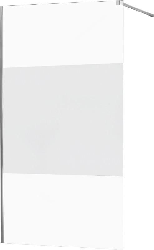 MEXEN/S - KIOTO Sprchová zástena WALK-IN 100x200 cm 8 mm, chróm, Transparent/matné sklo 800-100-101-01-35