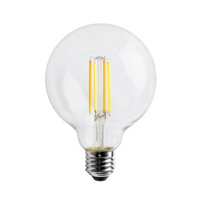 PRIOS Smart LED E27 4, 5W tunable white Tuya Ø9, 5 cm WLAN, kov, sklo, E27, 4.5W, Energialuokka: F, P: 13.5 cm