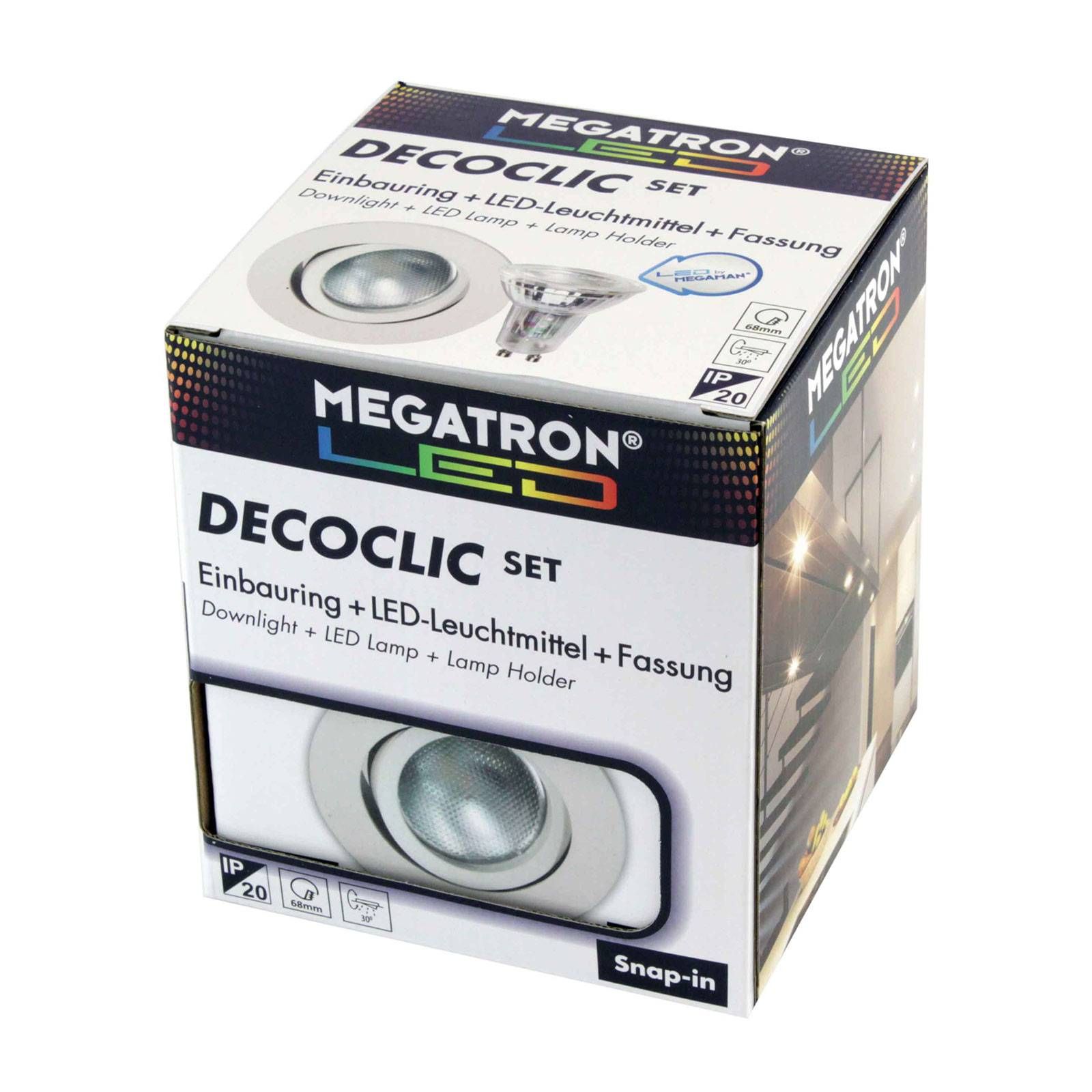 MEGATRON Zapustené LED svetlo Decoclic Set GU10 4, 5 W biele, Obývacia izba / jedáleň, hliník, GU10, 4.5W