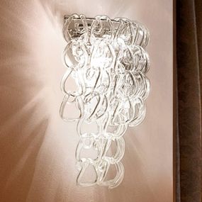 Vistosi Nástenná lampa Giogali, Obývacia izba / jedáleň, sklo, kov, E14, 100W, L: 36 cm, K: 56cm