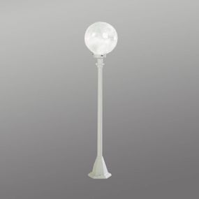 Albert Leuchten Chodníkové svietidlo biele, s bublinovým sklom, hliníková zliatina, fúkané sklo, E27, 75W, K: 120cm