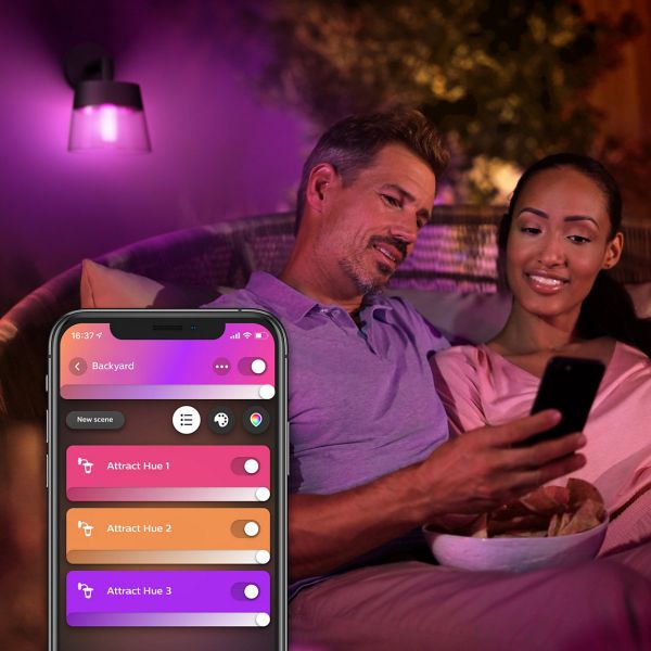 Philips Hue 17461/30 / P7 LED vonkajšie nástenné svietidlo Attract 1x8W | RGB - White and Color Ambiance