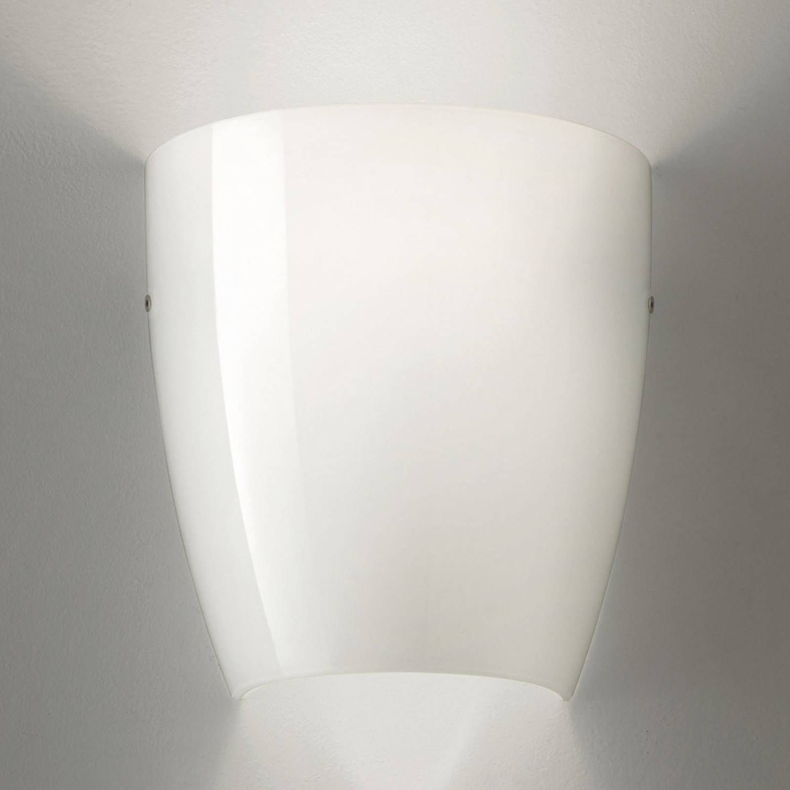 Vistosi Nástenné svietidlo Dafne zo skla lesklé biele, Obývacia izba / jedáleň, sklo, E27, 77W, L: 22 cm, K: 24cm
