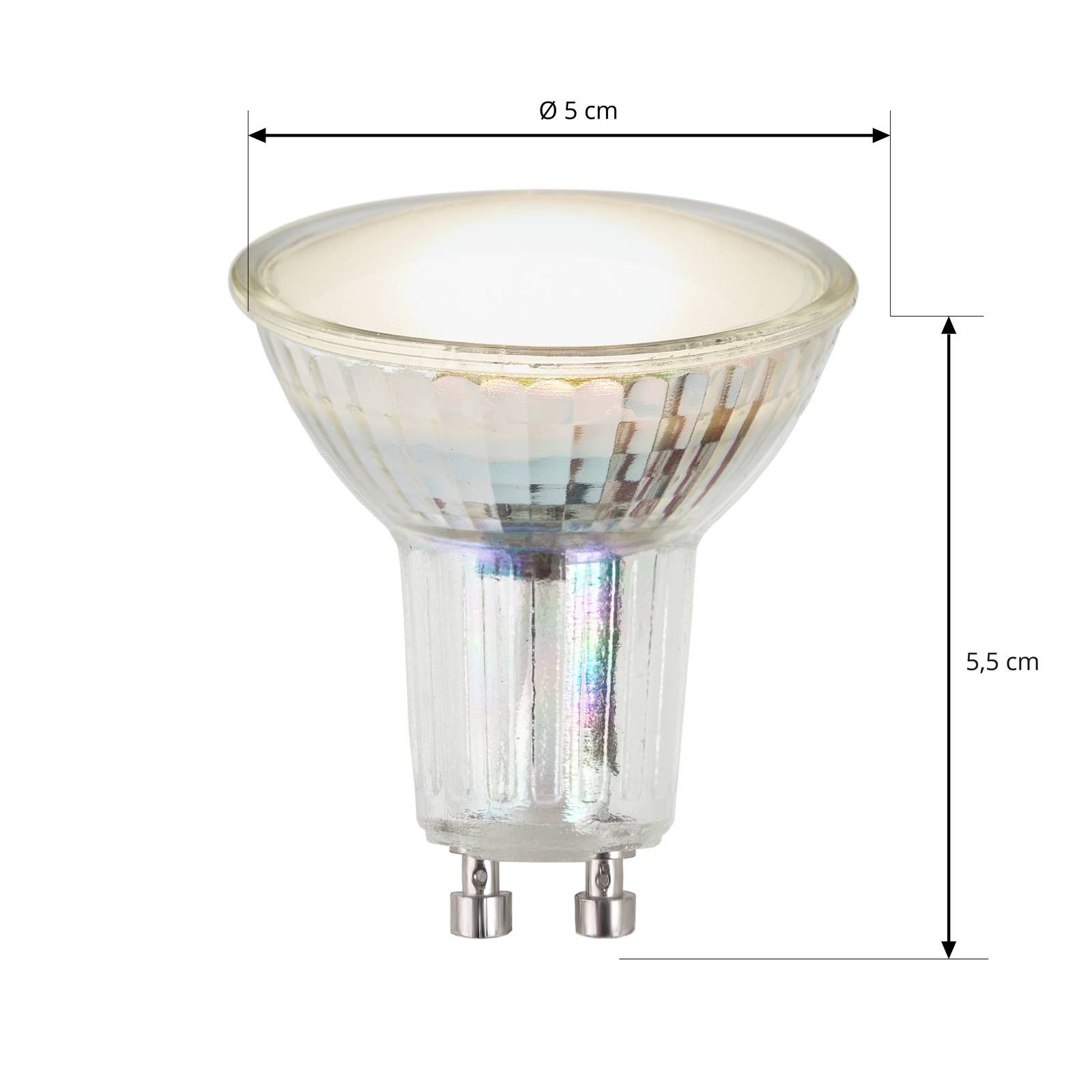 Arcchio LED reflektor GU10 3, 4W 3 000 K 120° sklo, sklo, GU10, 3.4W, Energialuokka: F, P: 5.2 cm