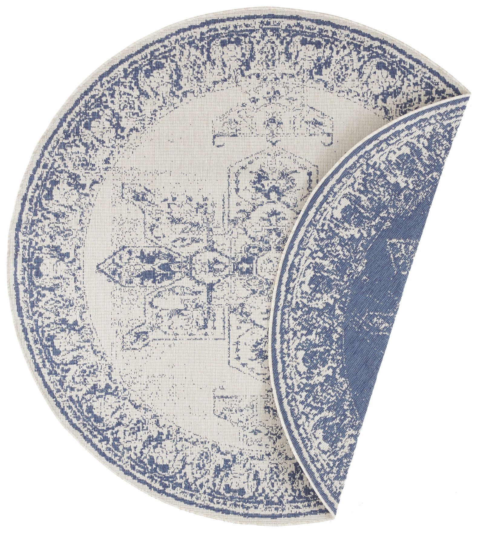NORTHRUGS - Hanse Home koberce Kusový koberec Twin Supreme 104138 Blue / Cream kruh - 140x140 (priemer) kruh cm