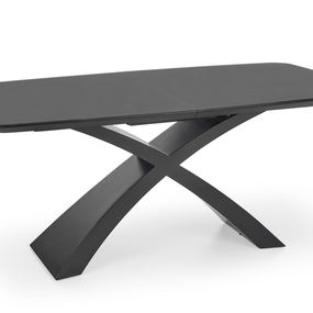 Rozkladací jedálenský stôl Silvestro - tmavosivá / čierna