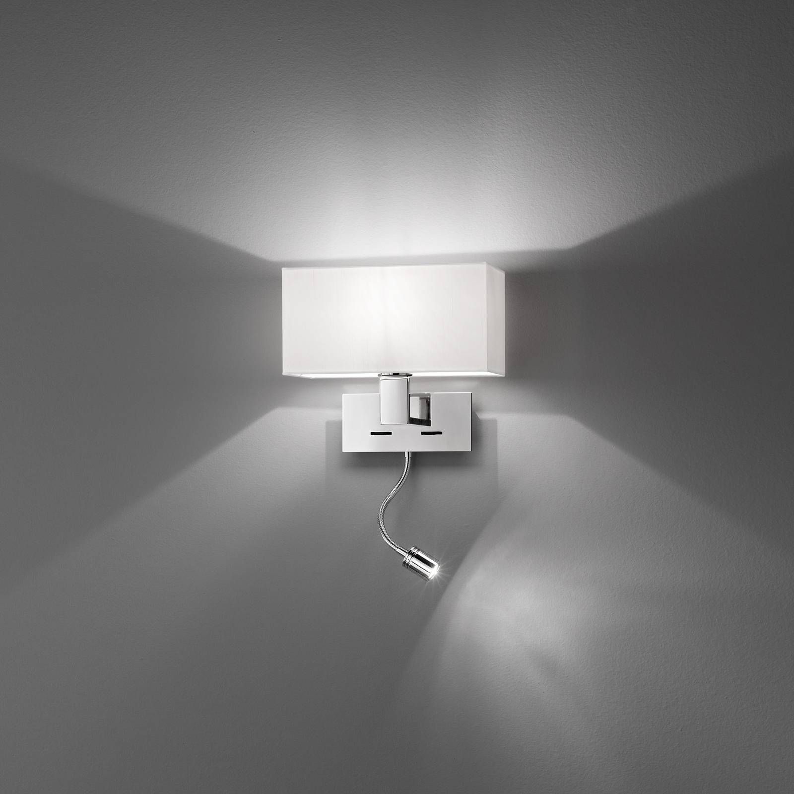Egger Licht Harmony Flex nástenné svetlo flex LED rameno, Obývacia izba / jedáleň, textil, oceľový plech, hliník, E27, 60W, L: 27 cm, K: 24cm