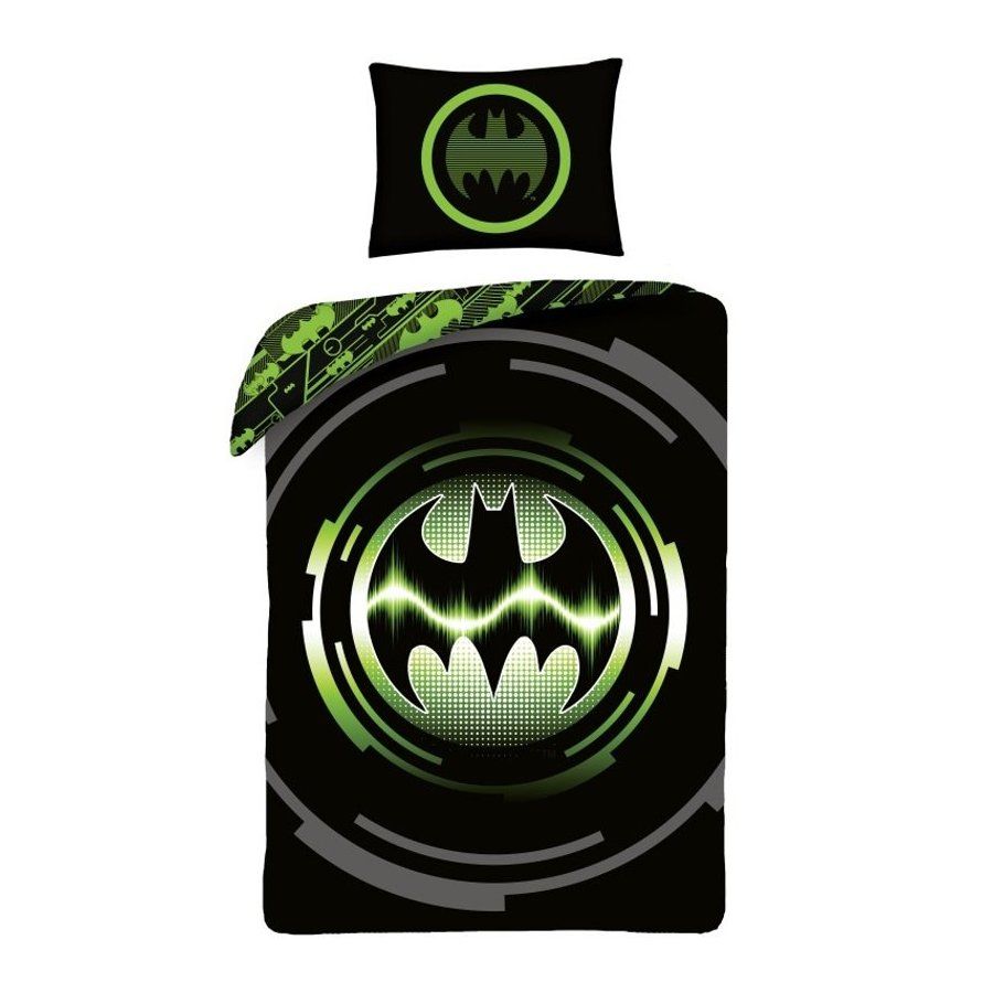 Halantex · Bavlnené posteľné obliečky Batman - motív Kryptonite Energy - 100% bavlna - 70 x 90 cm + 140 x 200 cm