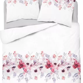 DomTextilu Biele romantické posteĺné obliečky s červenými kvetmi  3 časti: 1ks 200x220 + 2ks 70 cmx80 28550-154546