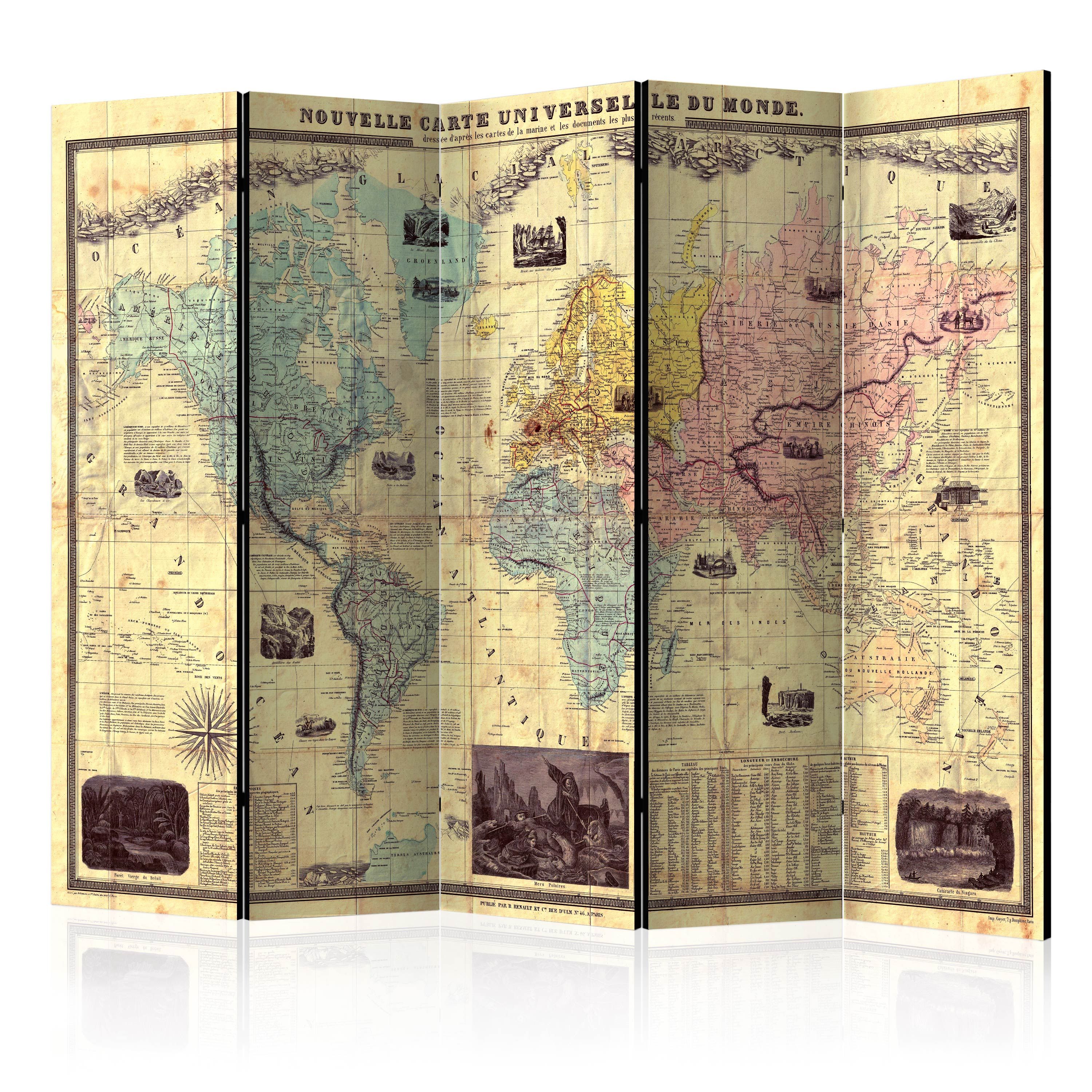 Artgeist Paraván - Nouvelle Carte Du Monde [Room Dividers]