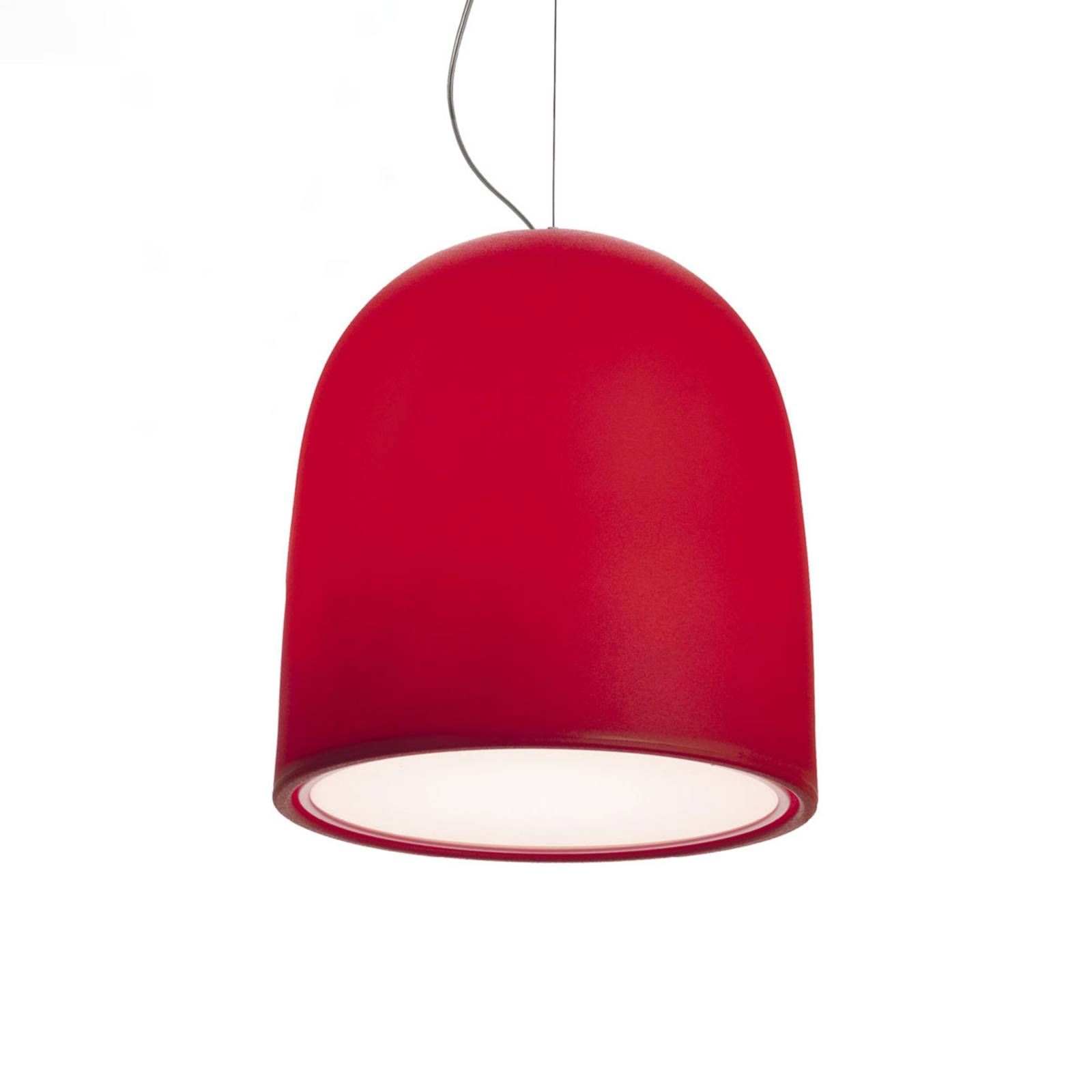 Modo Luce Campanone závesná lampa Ø 33 cm červená, Obývacia izba / jedáleň, kov, polyetylén, E27, 42W, K: 36cm