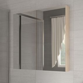 Kúpelňová skrinka na stenu Della 60 dub sonoma svetlý + zrkadlo