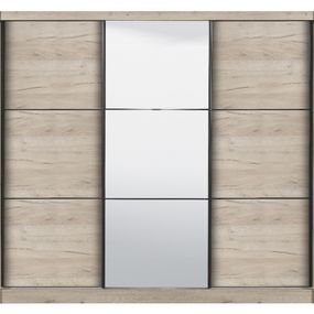 Šatníková skriňa s posuvnými dverami a zrkadlom debby 245 - dub sivý