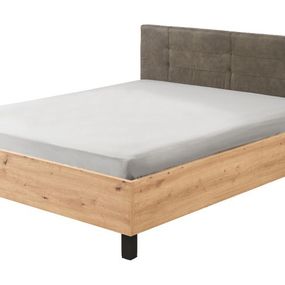 Manželská posteľ 160x200cm ciri - dub artisan/šedá/čierna