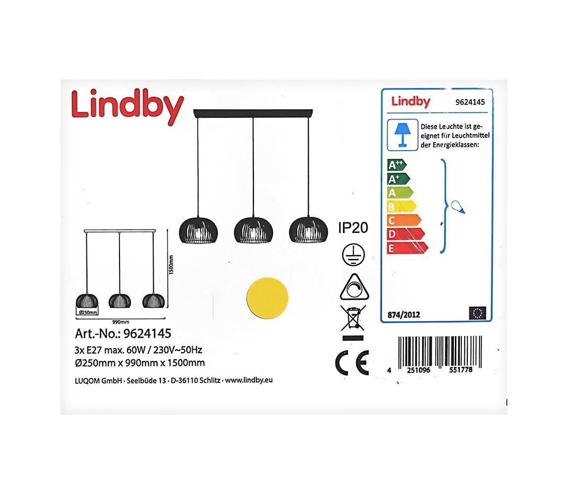 Lindby - Luster na lanku JUSRA 3xE27/60W/230V