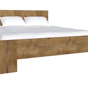 Expedo Manželská posteľ COLORADO + Sendvičový matrac MORAVIA + rošt,, 180x200 cm, dub lefkas tmavý