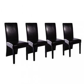 Jedálenská stolička 4 ks umelá koža / drevo Dekorhome Čierna