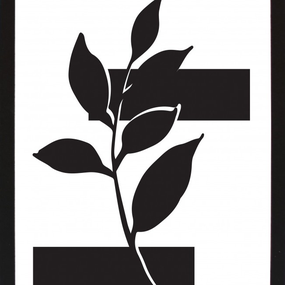 Rámovaný obraz Čiernobiela rastlinná abstrakcia III, 24x30 cm