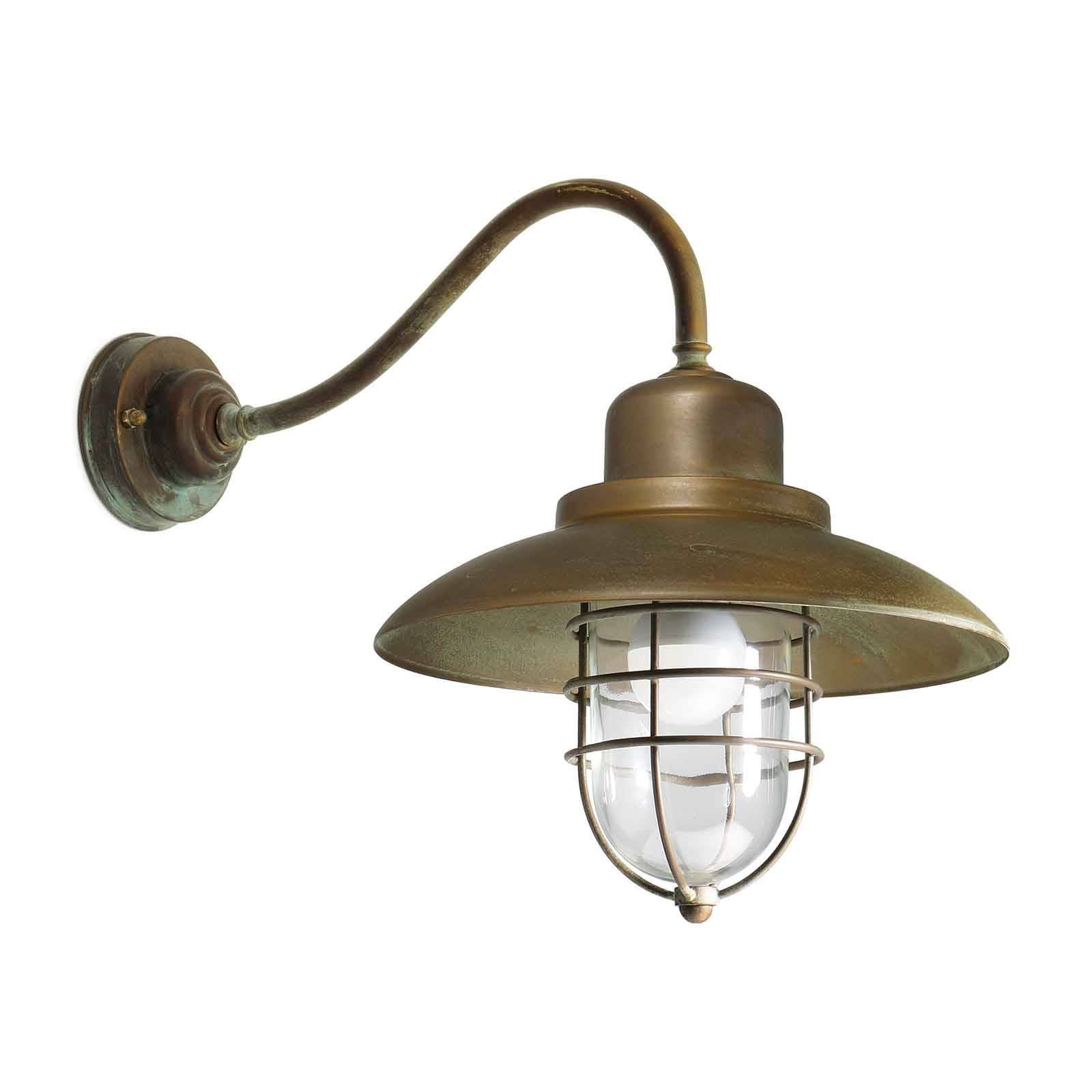 Moretti Luce Nástenné svietidlo Patio Cage 3300 mosadz/číra, mosadz, E27, 52W, K: 35cm