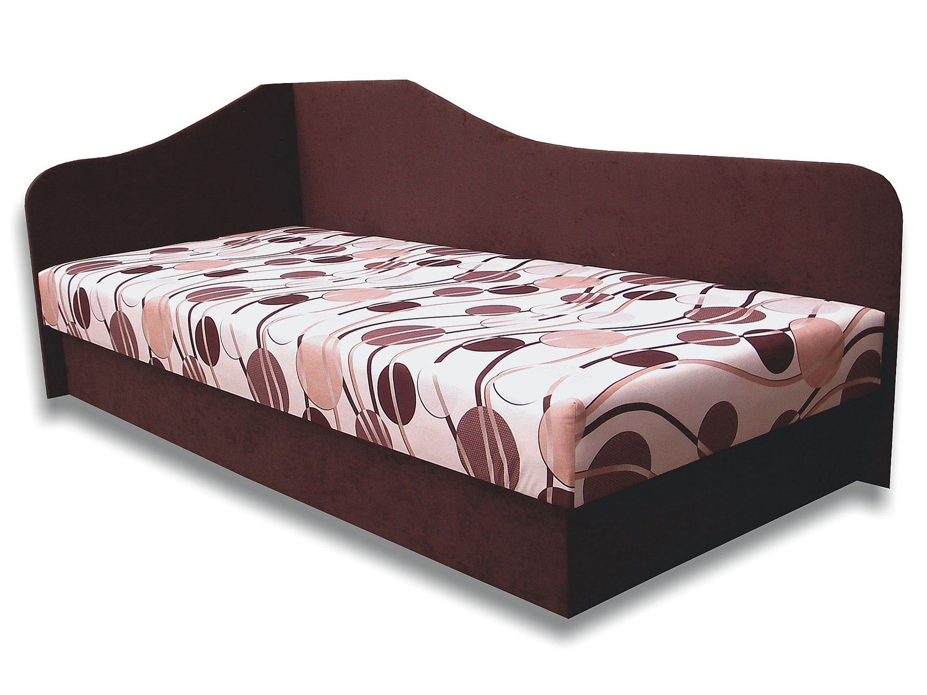 Jednolôžková posteľ (váľanda) 80 cm Lux 87 (Tmavohnedá 40 + Ikarus 20) (L)