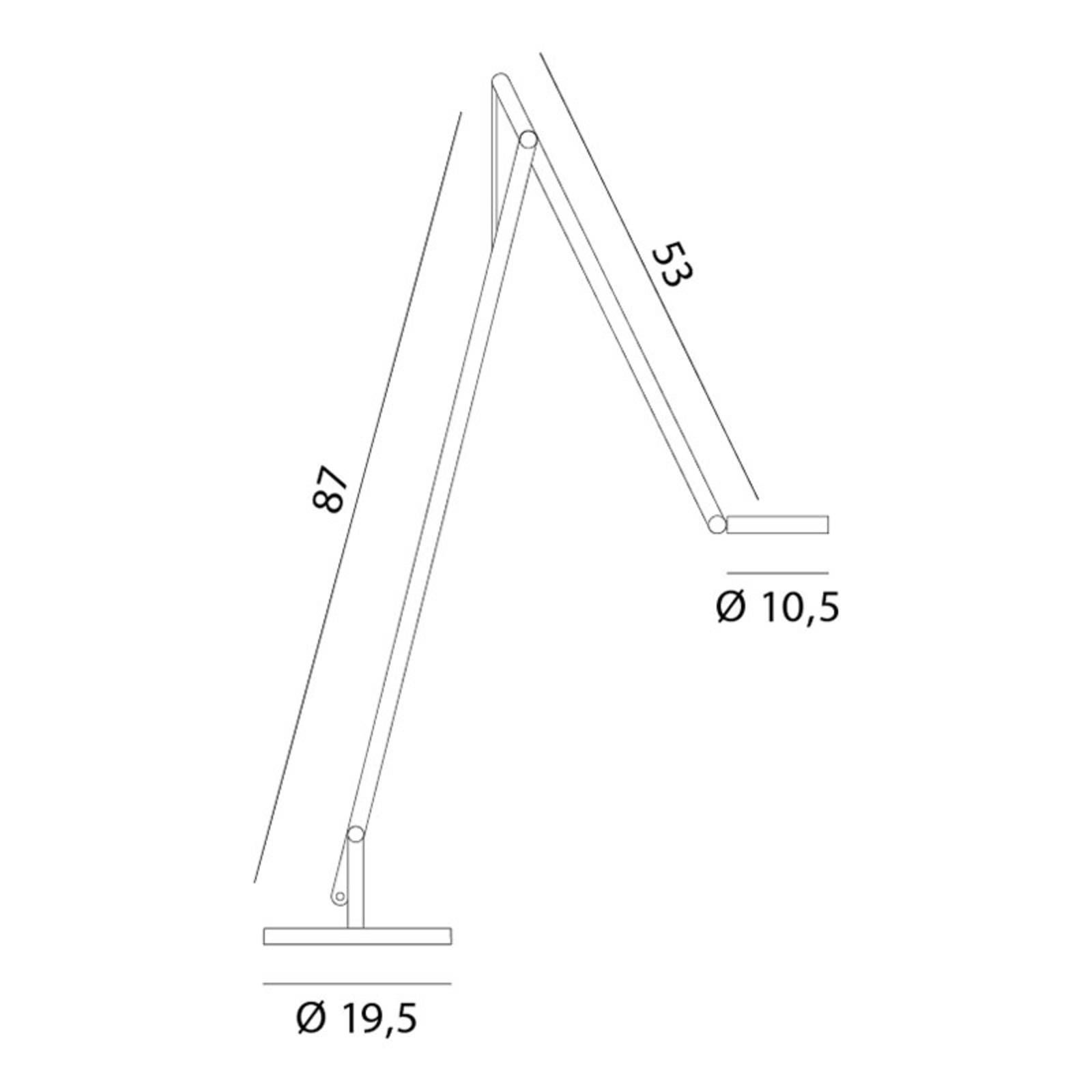 Rotaliana String F1 stojaca LED lampa čierna, Ag, Obývacia izba / jedáleň, hliník, polykarbonát, textil, 9W, K: 87cm