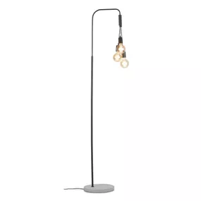 Čierno-sivá stojacia lampa s kovovým tienidlom (výška 190 cm) Oslo – it's about RoMi