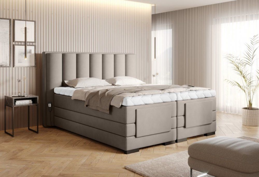 ArtElta Manželská posteľ VEROS Boxspring | elektrická polohovateľná 160 x 200 cm Farba: Poco 07