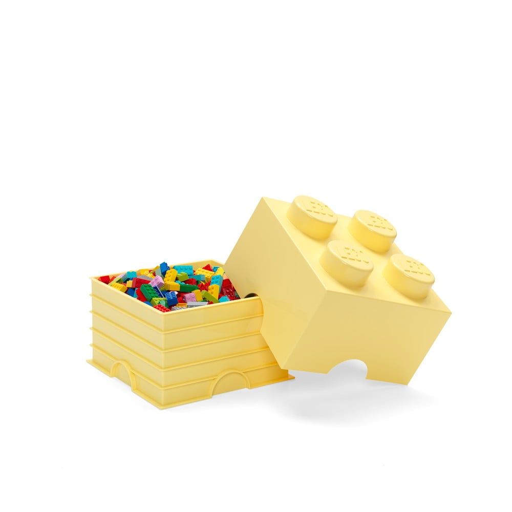 Svetložltý úložný box štvorec LEGO®