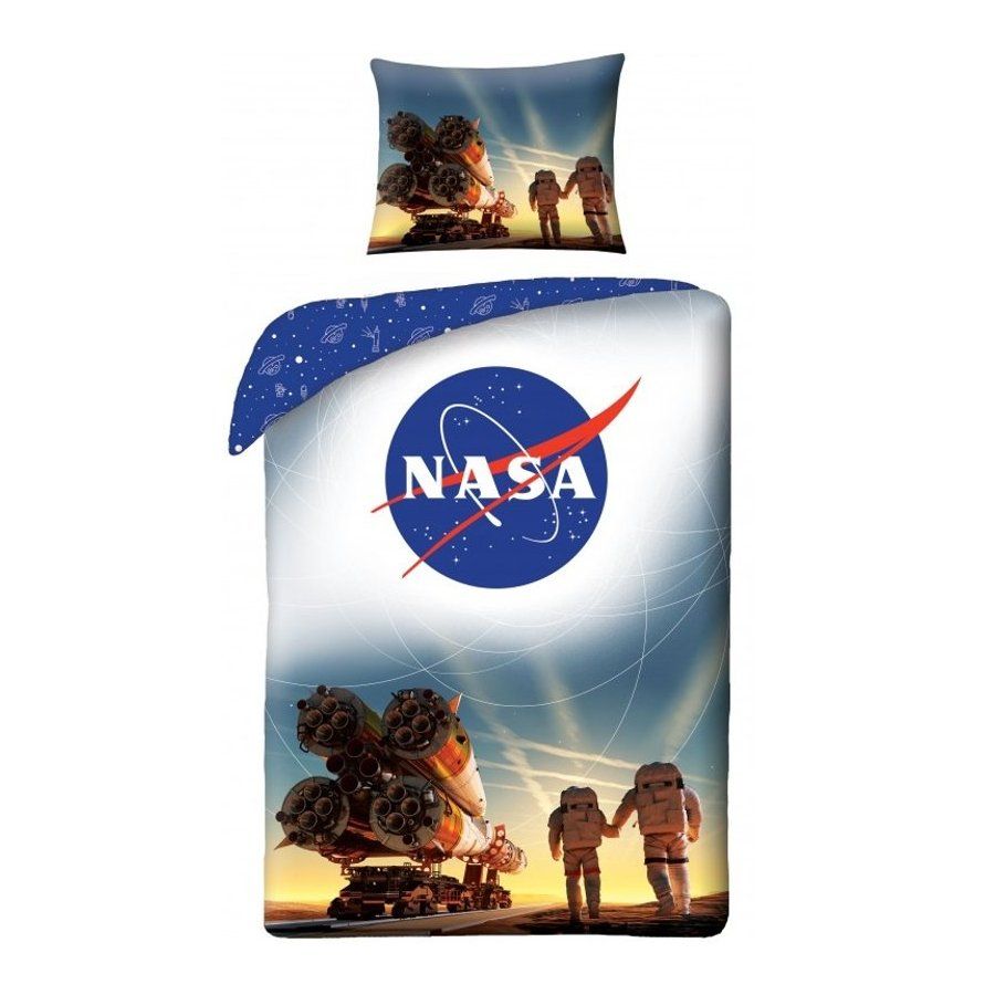 Halantex · Bavlnené posteľné obliečky NASA - motív kozmická raketa v kozmodrómu Bajkonur - 100% bavlna - 70 x 90 cm + 140 x 200 cm
