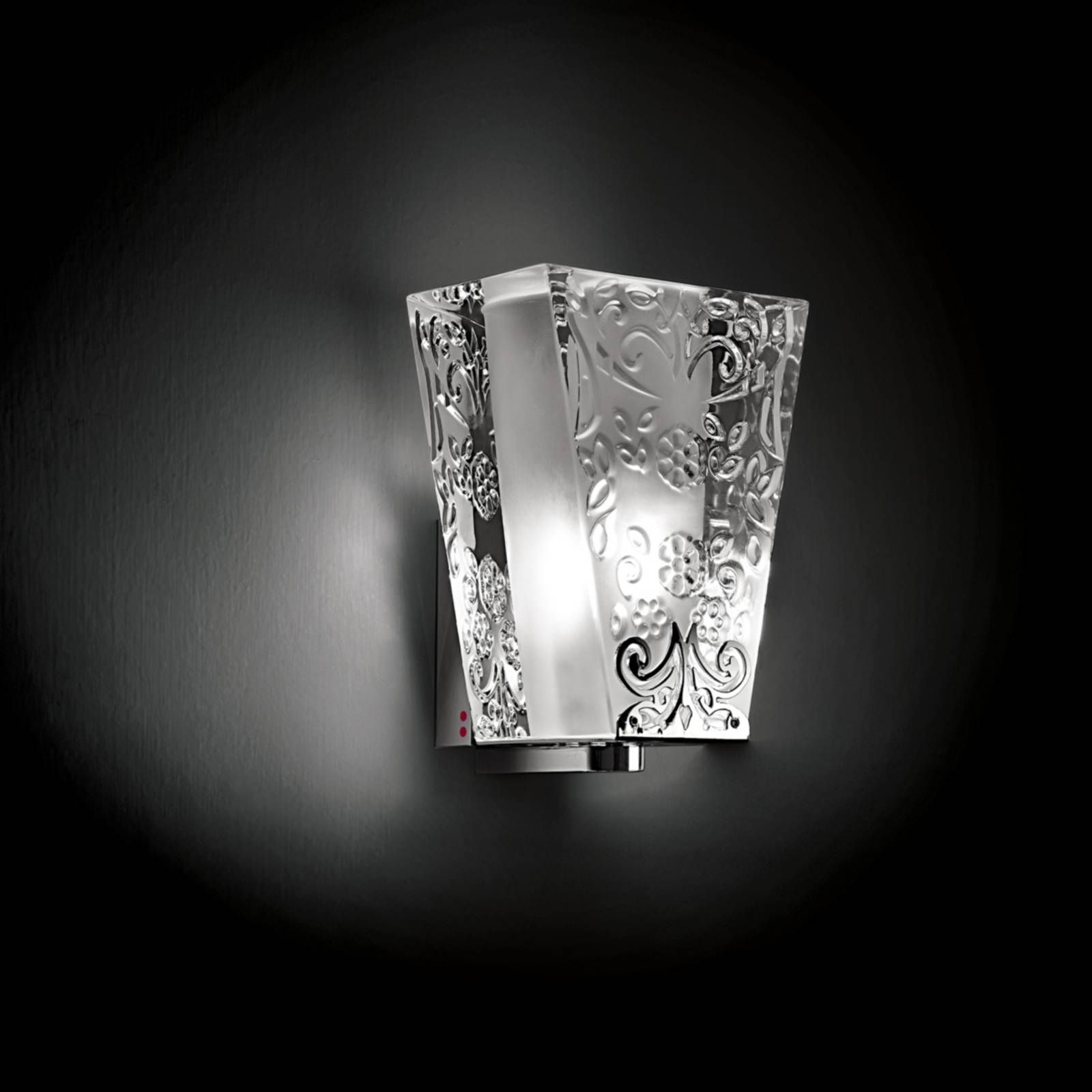 Fabbian Vicky – dizajnové nástenné svietidlo, Obývacia izba / jedáleň, kov, olovnatý krištáľ, G9, 75W, P: 10 cm, K: 13.9cm