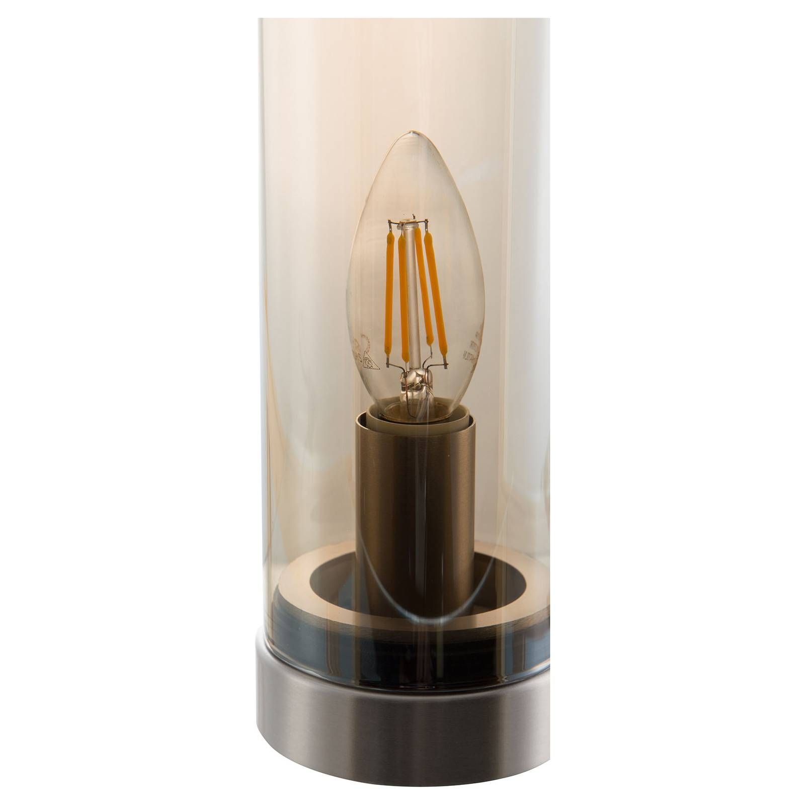 Nino Leuchten Sklenená stolná lampa Bottle, jantárová, Obývacia izba / jedáleň, kov, sklo, E14, 40W, K: 33cm