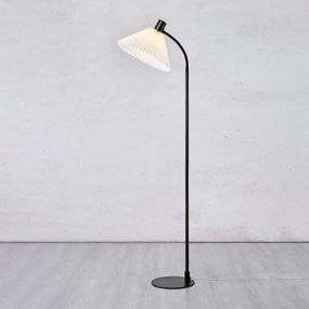 Markslöjd Textilná stojacia lampa Mira, čierna, Obývacia izba / jedáleň, kov, látka, E27, 40W, L: 32 cm, K: 145cm