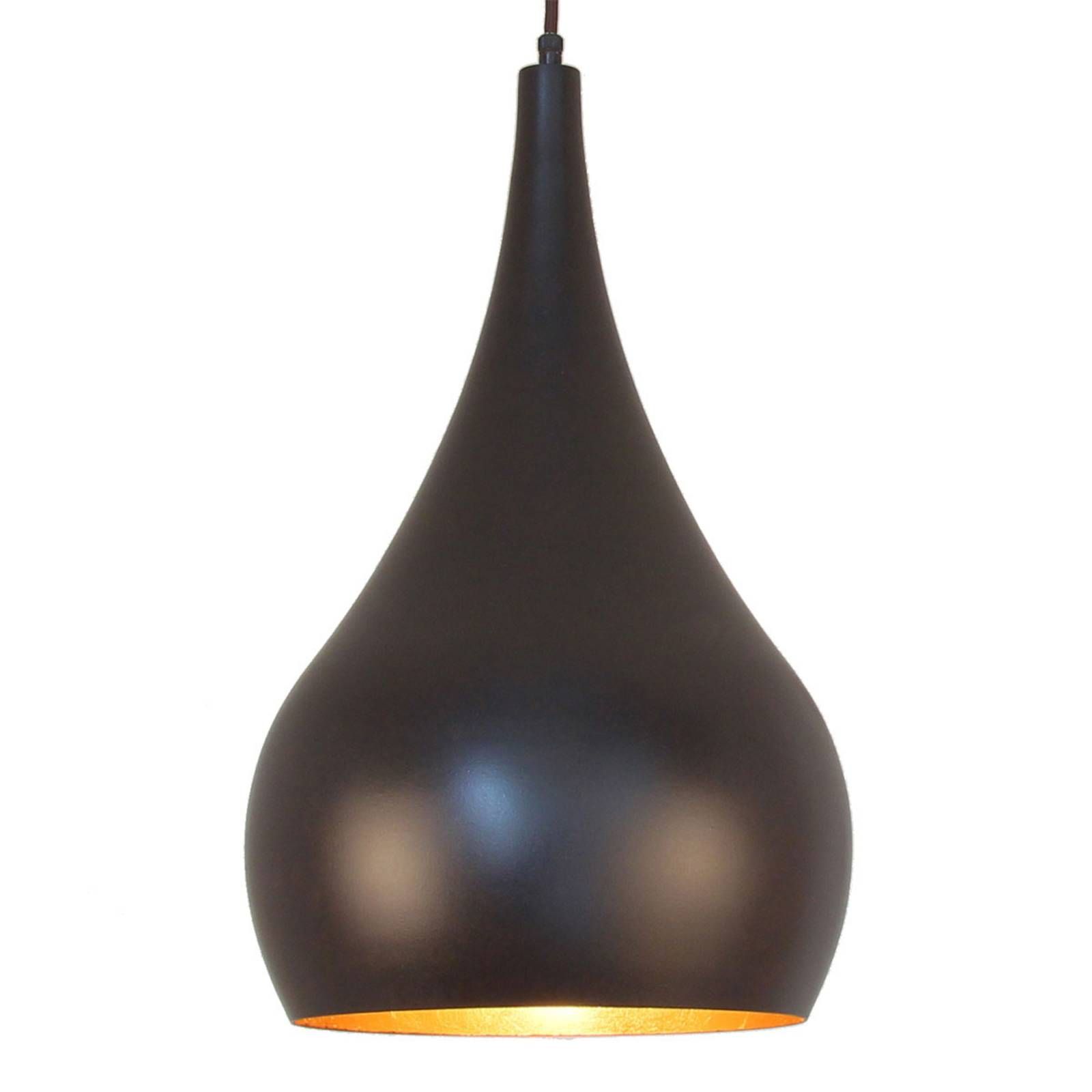 Menzel Solo závesná lampa Cibuľa hnedo-čierna 30cm, Obývacia izba / jedáleň, železo, E27, 42W, K: 42cm