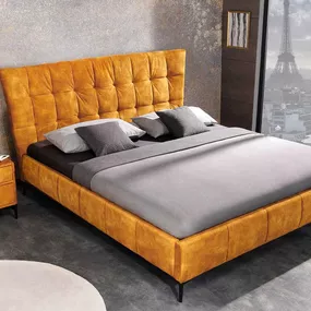 Dizajnová posteľ Bailey 180 x 200 cm horčicový zamat
