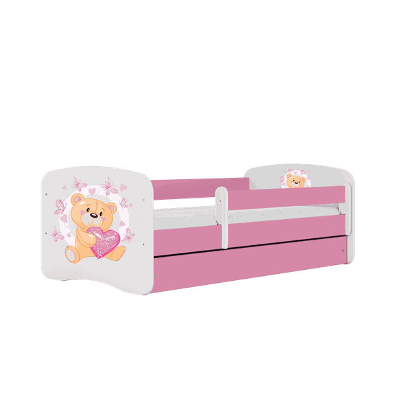 Letoss Detská posteľ BABY DREAMS 160/80- Macko Modrá S matracom S uložným priestorom