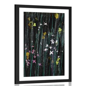 Plagát s paspartou magické kvety - 30x45 black