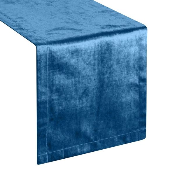 DomTextilu Luxusný zamatový stredový obrus v modrej farbe 54117-233681 Modrá