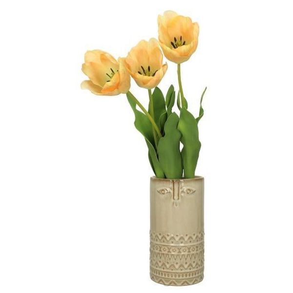Dekoratívna keramická nádoba/váza FACE, Sand, 25 cm