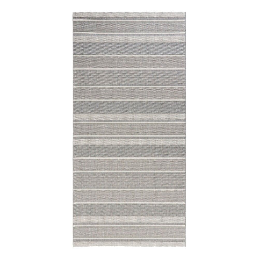 Sivý vonkajší koberec NORTHRUGS Strap, 80 x 200 cm