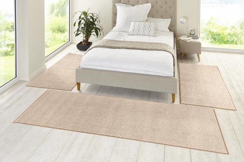 Hanse Home Collection koberce Kobercová sada Pure 102662 Taupe / Creme - 3 diely: 70x140 cm (2x), 70x240 cm (1x) cm