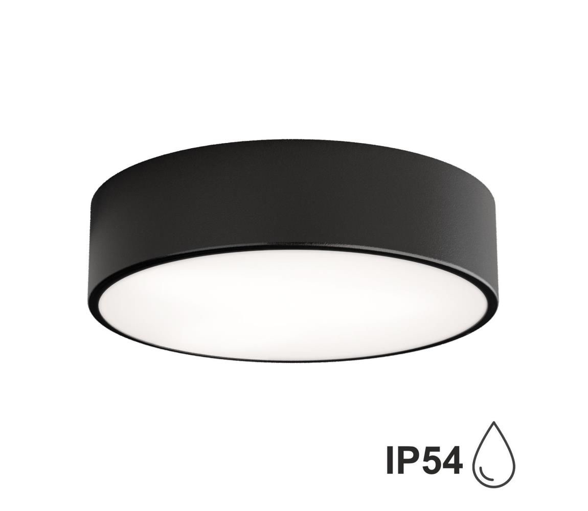 Kúpeľňové stropné svietidlo CLEO 2xE27/24W/230V pr. 30 cm čierna IP54