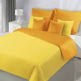 Posteľná bielizeň 200x160 cm Nova (žltá + oranžová) (komplet s obliečkami na vankúše)