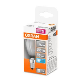 OSRAM Classic P LED žiarovka E14 2, 5W 4.000K matná, E14, 2.5W, Energialuokka: F, P: 7.7 cm