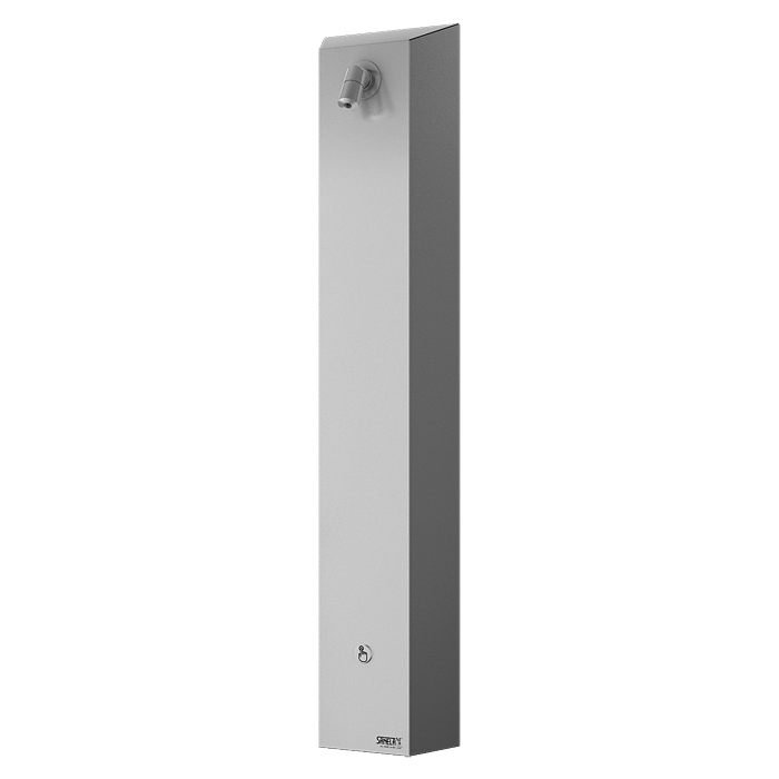Sanela - Nerezový sprchový panel s integrovaným piezo ovládaním pre prívod tepelne upravenej vody, 24 V DC