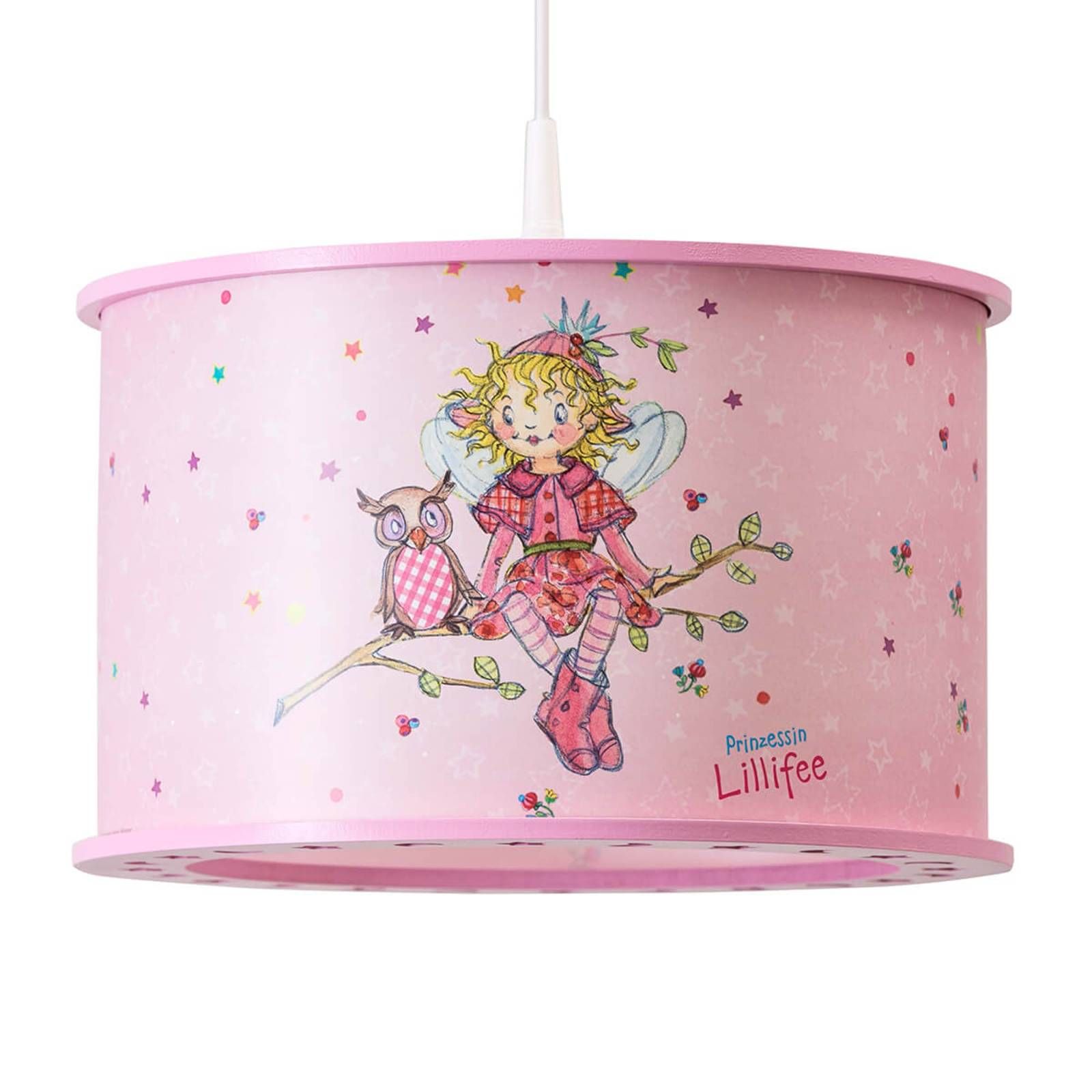 Elobra Závesná lampa Princezná Lillifee, Detská izba, drevo, plast, E27, 40W, K: 25cm