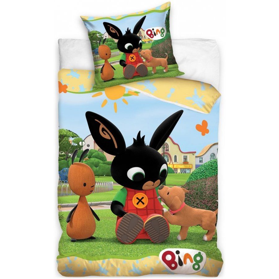 Carbotex · Detské posteľné obliečky Zajačik Bing a šteniatko - 100% bavlna - 70 x 90 cm + 140 x 200 cm